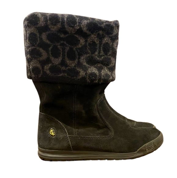 Coach Tatum boots • Size Women’s 8.5 • Black and gray • Creasing on top of boot - Picture 1 of 7